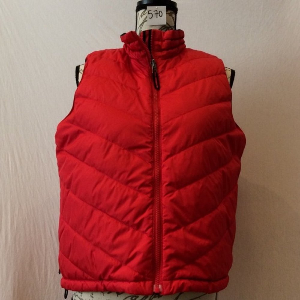 Red Down Feather Vest - Picture 1 of 4